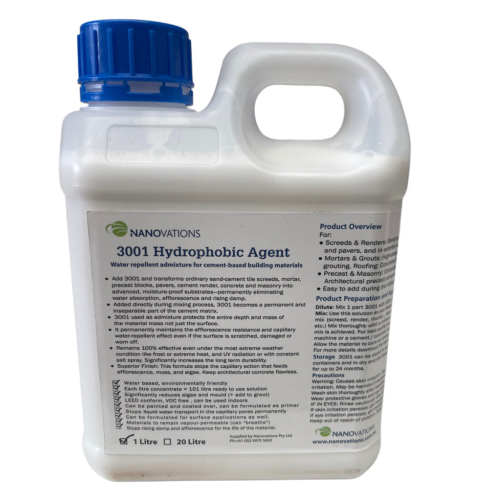 3001 Hydrophobic Agent Admixture - Nanovations